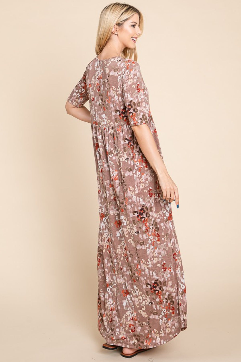 The Printed Shirred Maxi Dress is a versatile and stylish choice for any occasion, offering a flattering and comfortable fit. With its eye-catching print, this maxi dress adds a touch of fun and personality to your look. The shirred detailing not only accentuates your figure but also provides ease of movement and comfort. S-XL