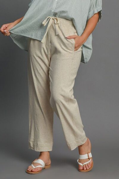 Features: Basic style, Pocketed, Drawstring
Sheer: Opaque
Material composition: 60% linen, 37% viscose, 3% spandex
Care instructions: Machine wash cold. Tumble dry low.
Product measurements:
S:Waist 27-28 in, HIP 35-37 in
M:Waist 29-30 in, HIP 38-39 in
L:Waist 31-32 in, HIP 40-41 in
XL:Waist 36-37 in, HIP 44-45 in
1XL:Waist 38-39 in, HIP 46-47 in
2XL:Waist 40-41 in, HIP 48-49 in