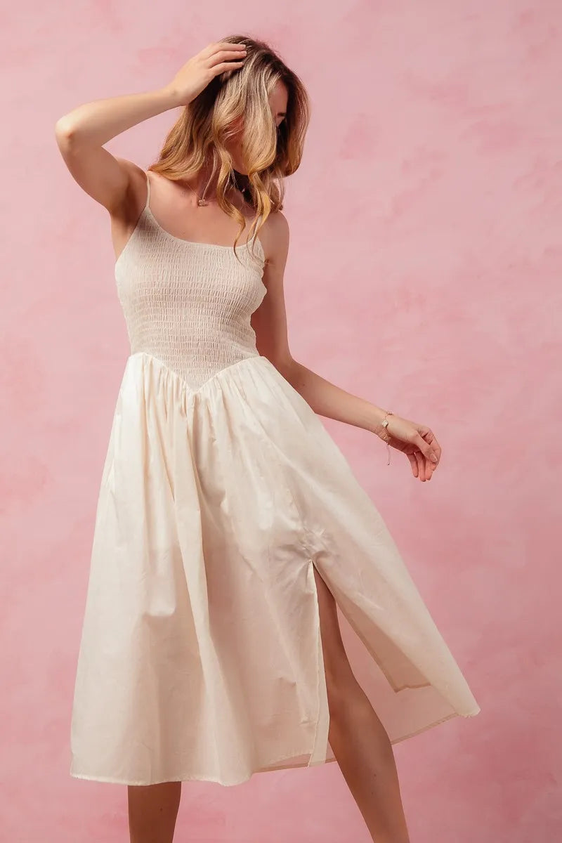 casual cream dress Sleeveless Casual Dress - Cream