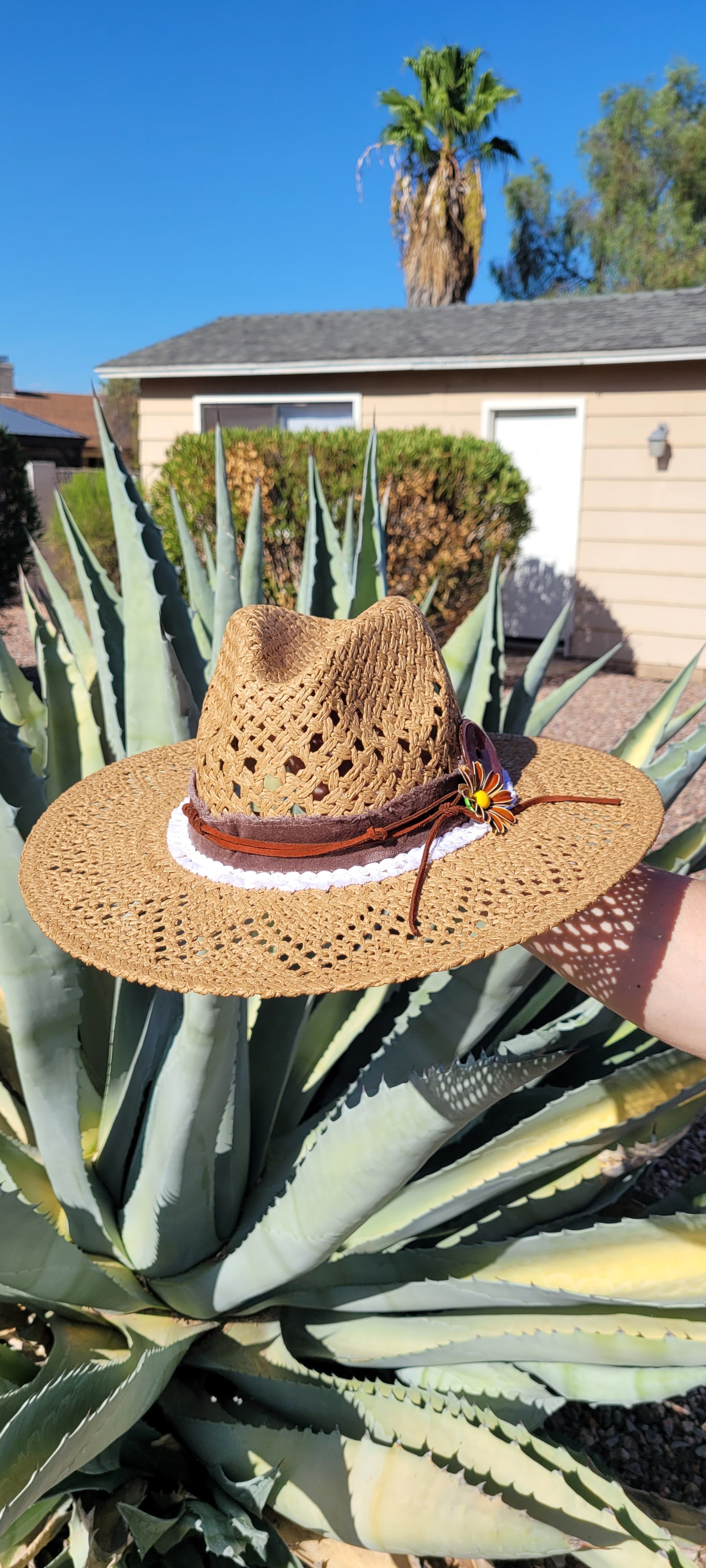 Decorative: Custom Straw Fedora #120