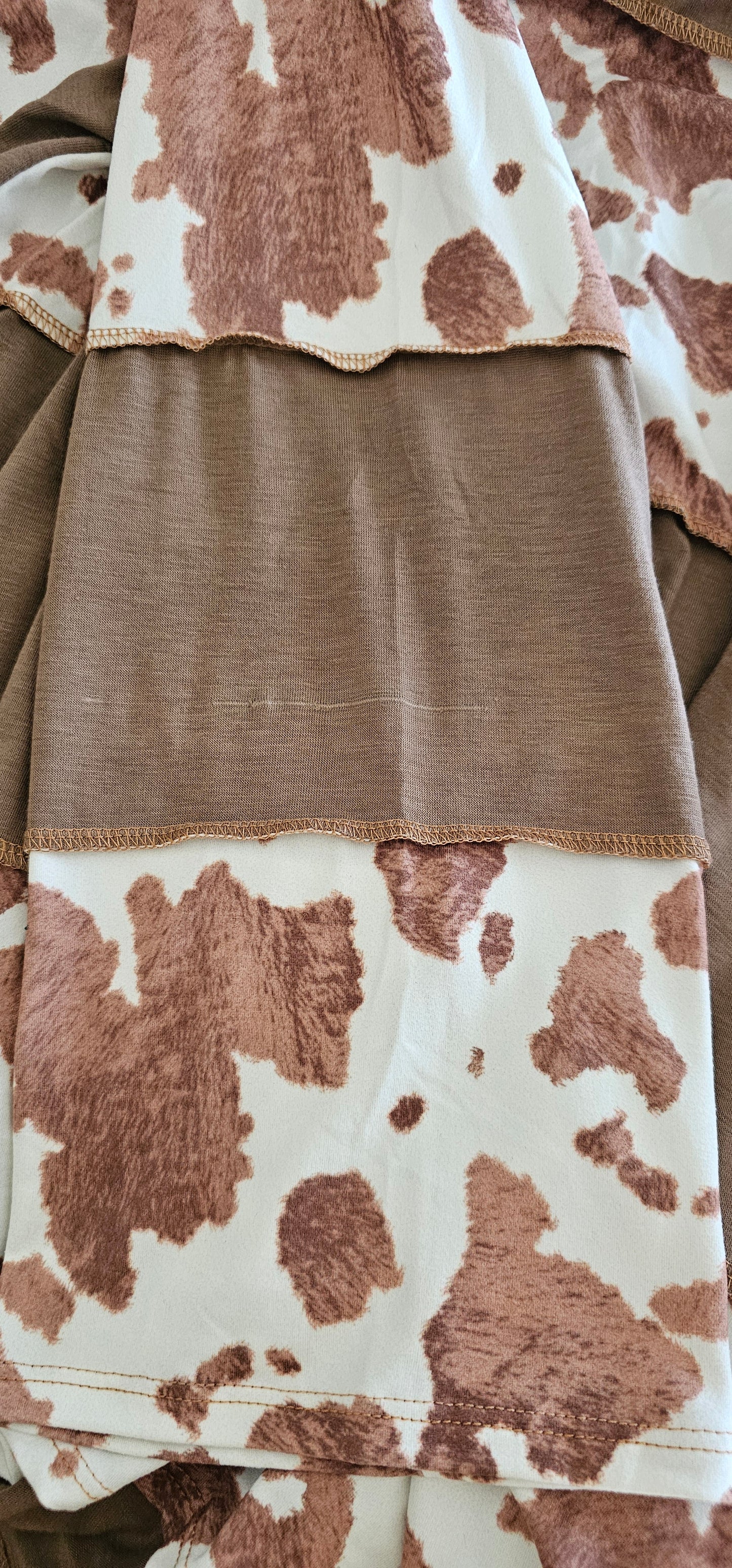 Not Today Heifer Cow Print Long Sleeve Top - Mocha - MEDIUM (DEFECT ON RIGHT SLEEVE) - FINAL SALE