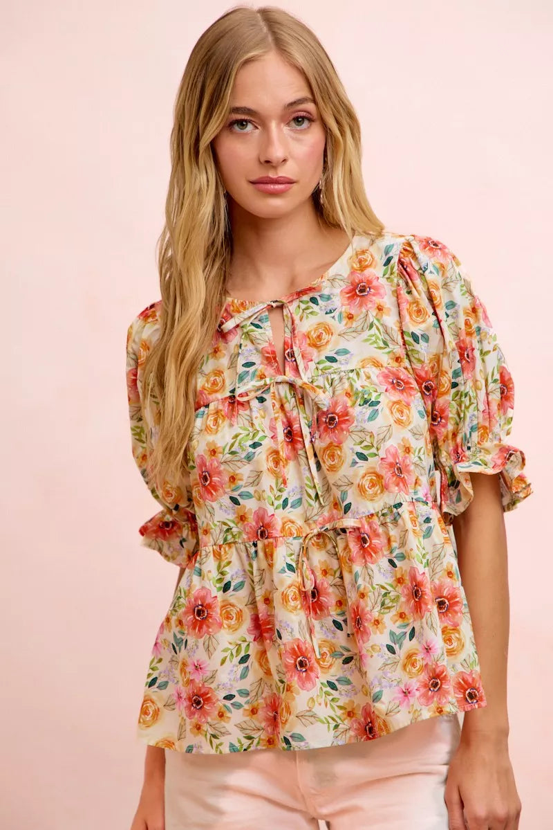 Flower Printed Blouse - Exclusively Online – Zazzy Zebra Boutique
