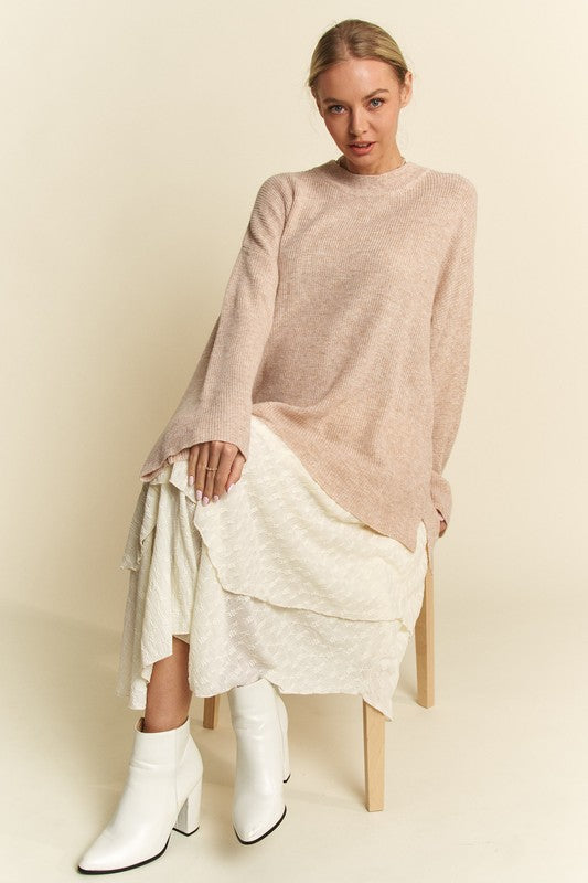 Features: Ribbed, High-Low
Stretch: No stretch
Material composition: 40% viscose, 35% polyester, 22% nylon, 3% acrylic
Care instructions: Machine wash cold. Tumble dry low.
Product measurements:
S:Bust 34-36 in, Waist 26-28 in
M:Bust 37-38 in, Waist 29-31 in
L:Bust 39-40 in, Waist 32-33 in