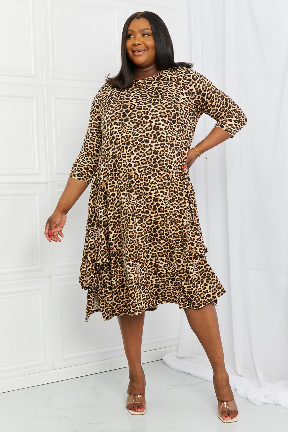 Good Days Leopard Midi Dress