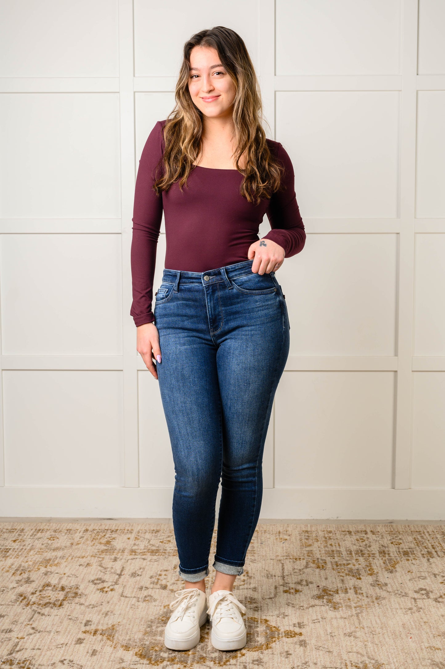 The brushed fibers in the denim trap warm air for insulation and helps keep you warm during the colder seasons!
Judy Blue
Mid Rise
Zip Fly
Thermal Lining
Dark Wash
4-Way Stretch
Non-Distressed
93.7% Cotton, 5% Polyester, 1.3% Spandex
True to Judy Blue Sizing