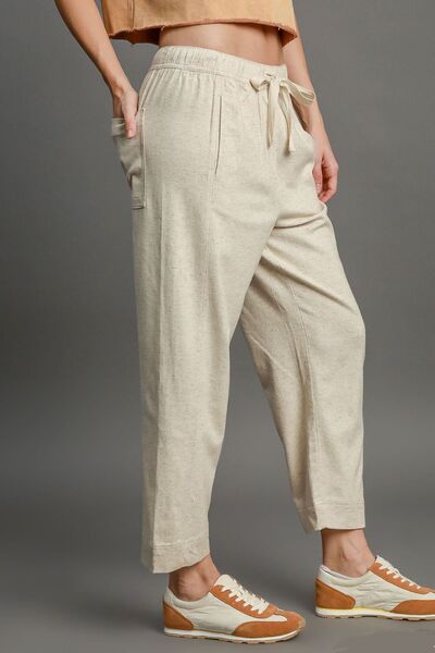 Features: Basic style, Pocketed, Drawstring
Sheer: Opaque
Material composition: 60% linen, 37% viscose, 3% spandex
Care instructions: Machine wash cold. Tumble dry low.
Product measurements:
S:Waist 27-28 in, HIP 35-37 in
M:Waist 29-30 in, HIP 38-39 in
L:Waist 31-32 in, HIP 40-41 in
XL:Waist 36-37 in, HIP 44-45 in
1XL:Waist 38-39 in, HIP 46-47 in
2XL:Waist 40-41 in, HIP 48-49 in