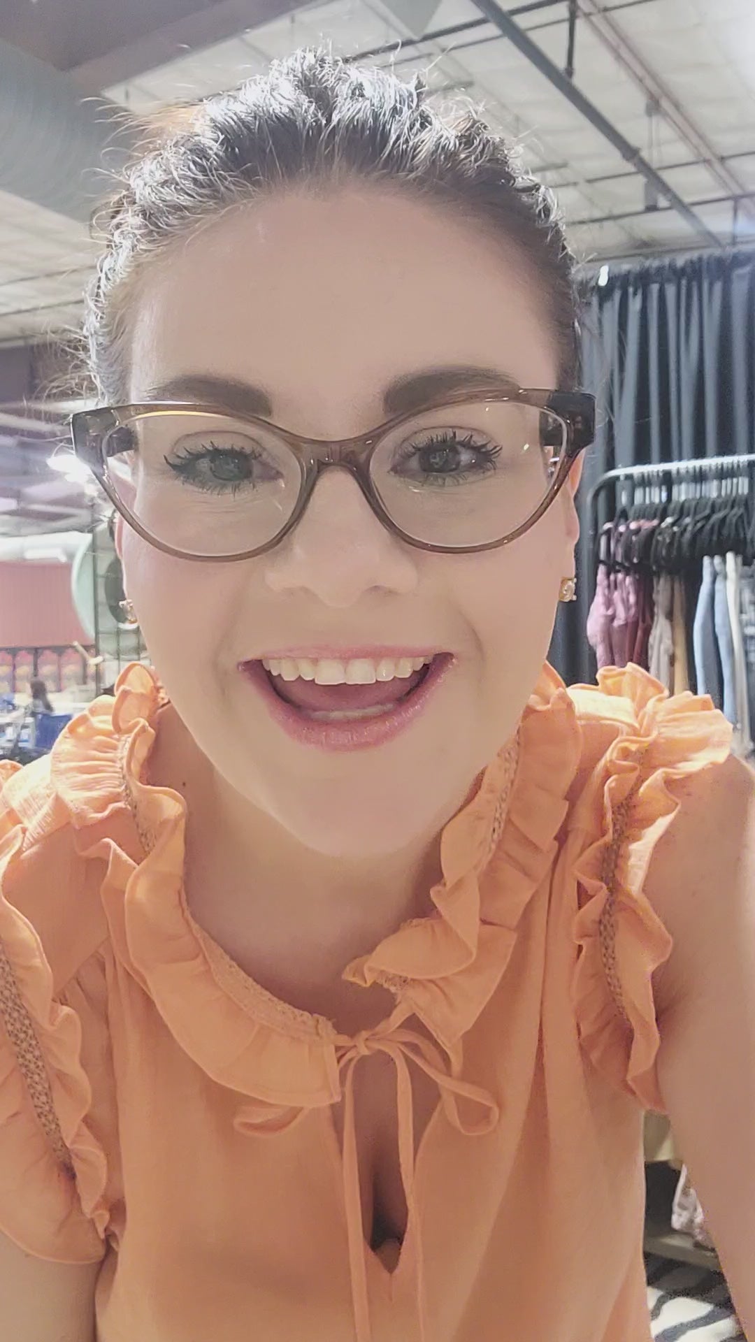 Make a splash this summer with this "Fun In The Sun Dusty Apricot" top! Indulge in the split neckline with self tie, and dance the day away with the ruffles and lace detail that flutter along the neck and arm openings. Time to unleash your carefree summer spirit! Sizes small through large.