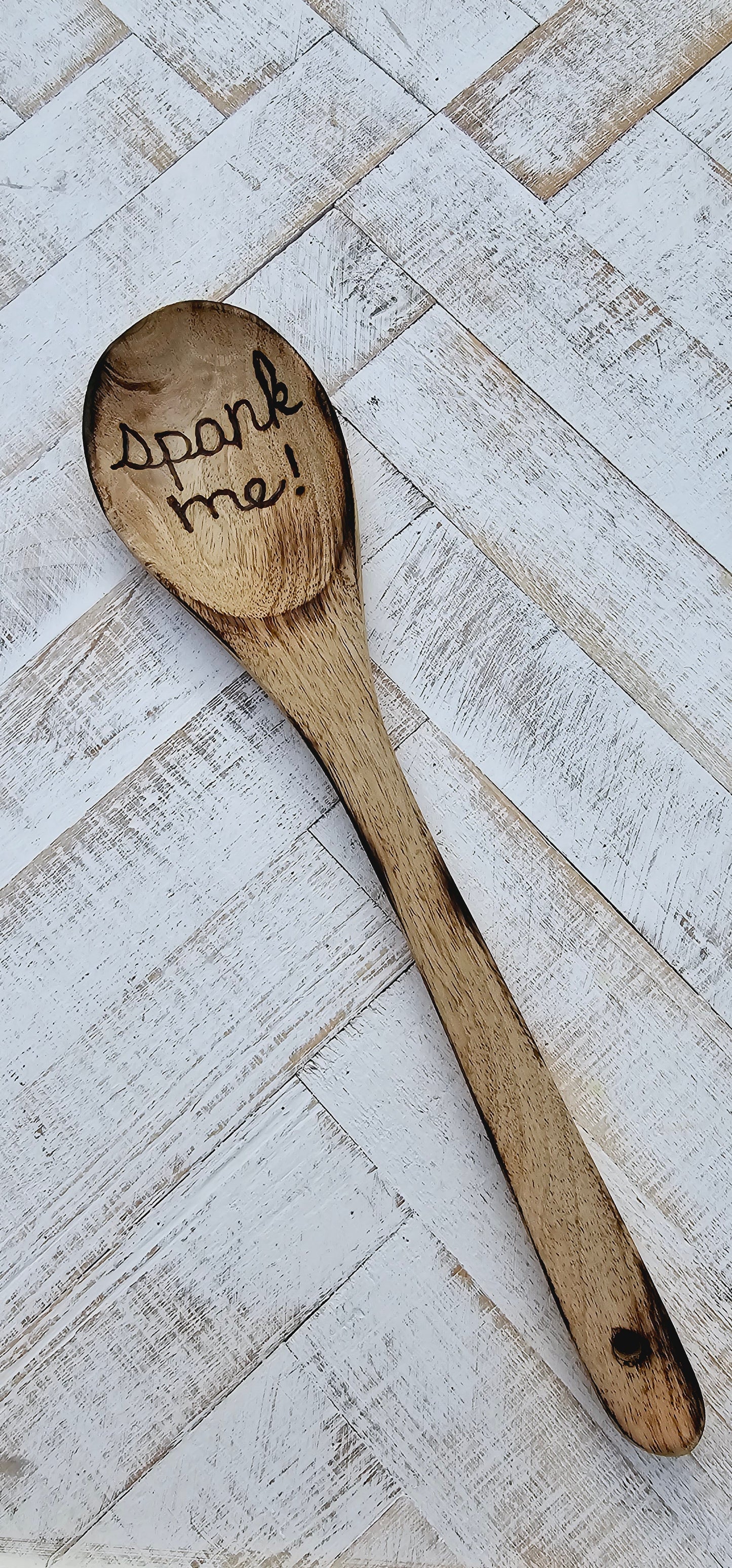 Wooden spoon and kitchen towel set. Custom engraved burned. Color and burning may vary due to custom work.
