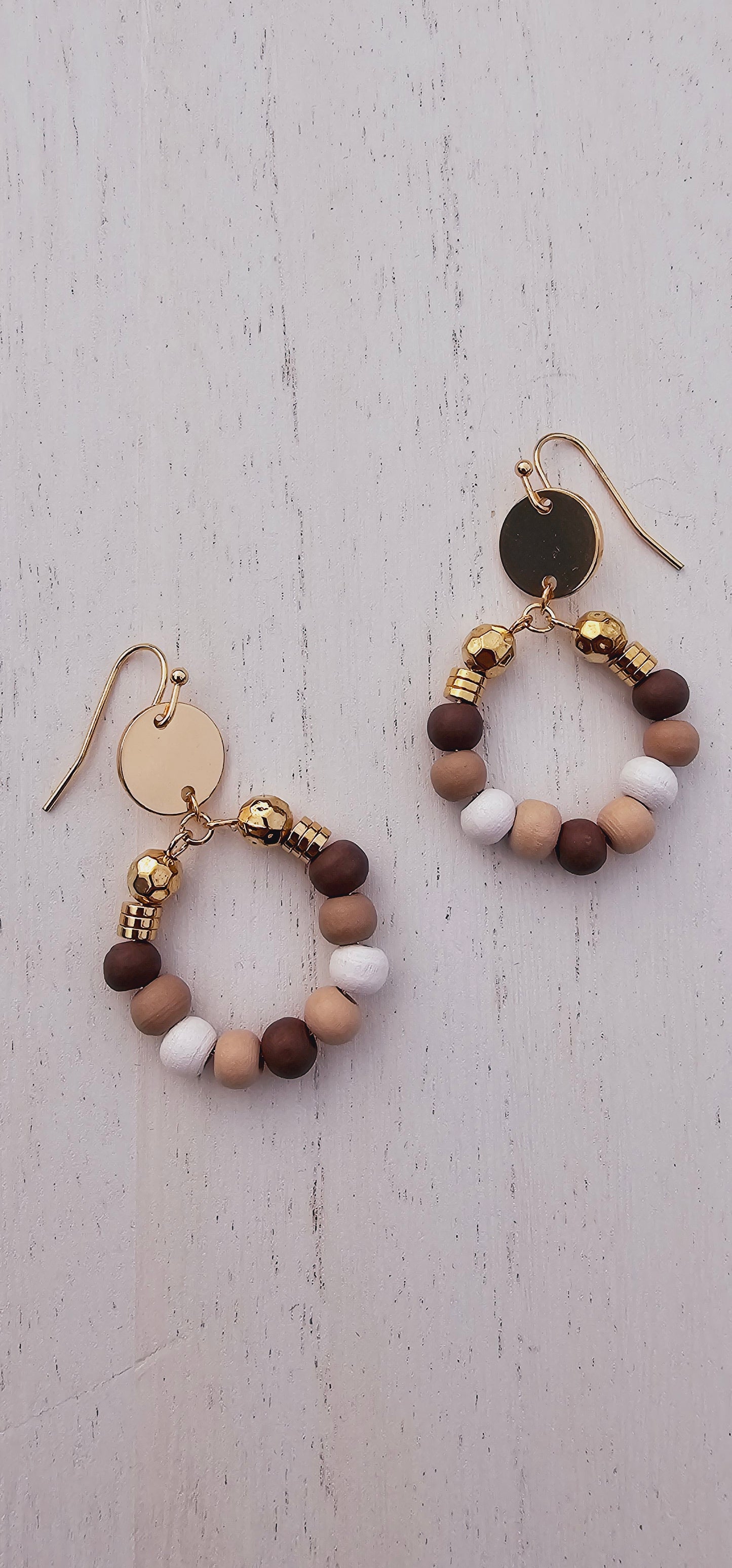 Natural wood fish hook earrings Limited supply!