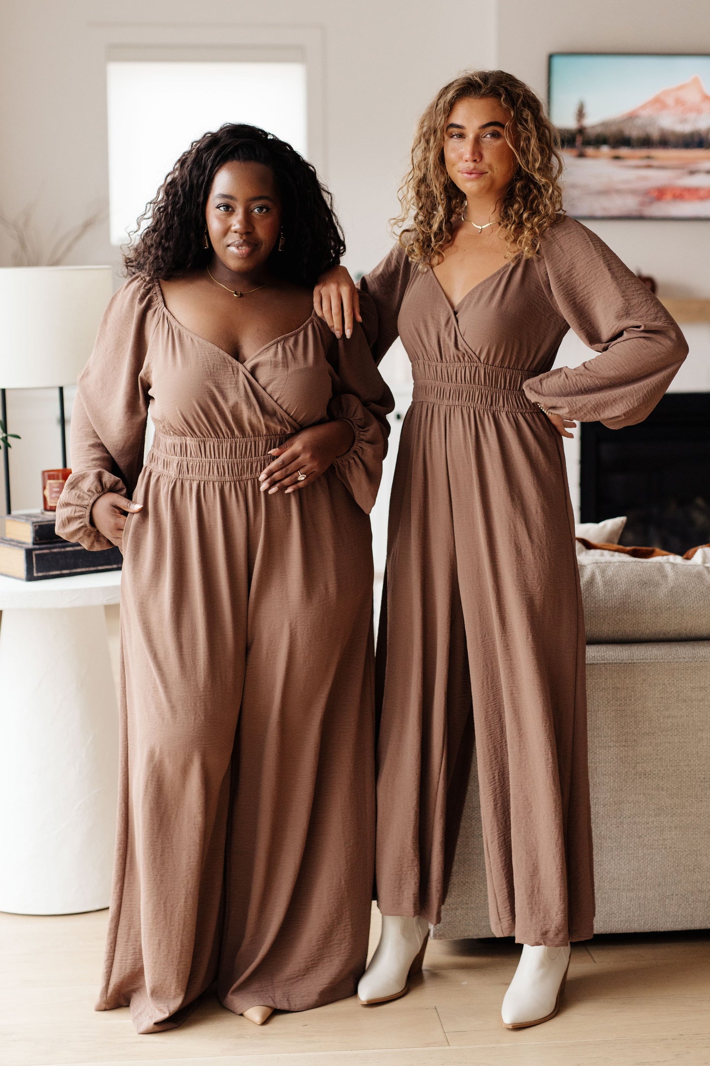 Wandering Vista Wide Leg Jumpsuit - Dark Taupe - Exclusively Online