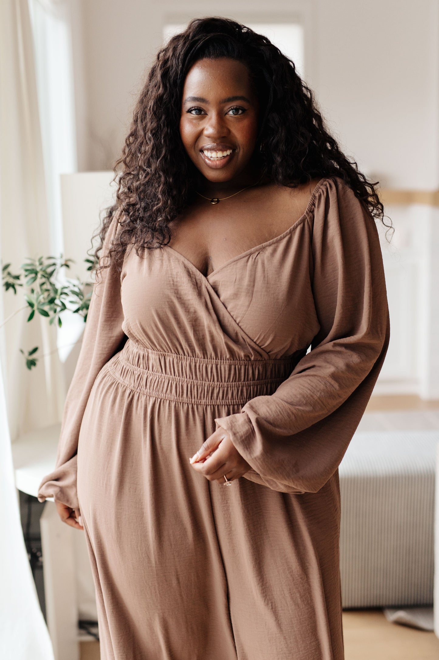 Wandering Vista Wide Leg Jumpsuit - Dark Taupe - Exclusively Online