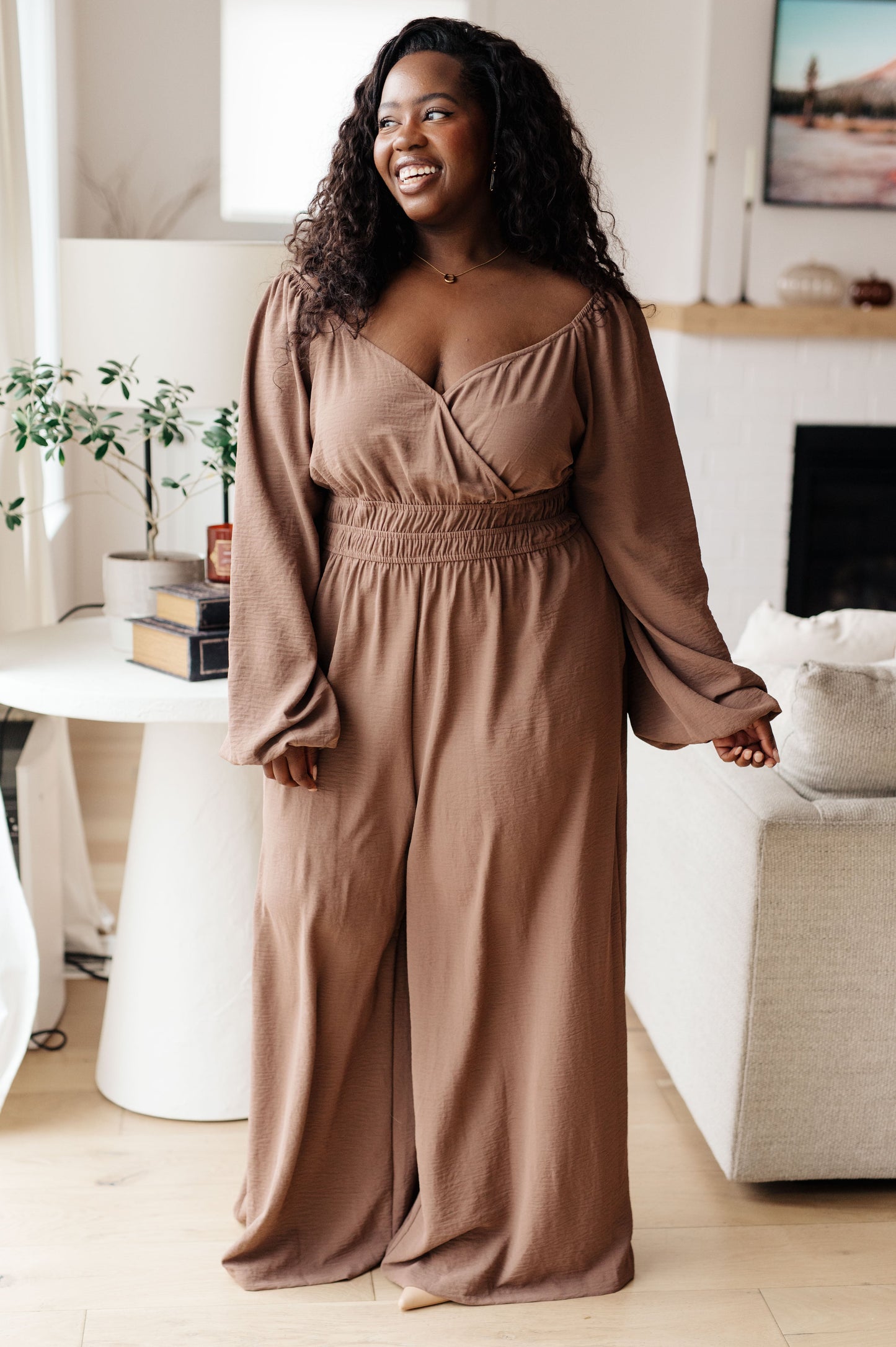 Wandering Vista Wide Leg Jumpsuit - Dark Taupe - Exclusively Online