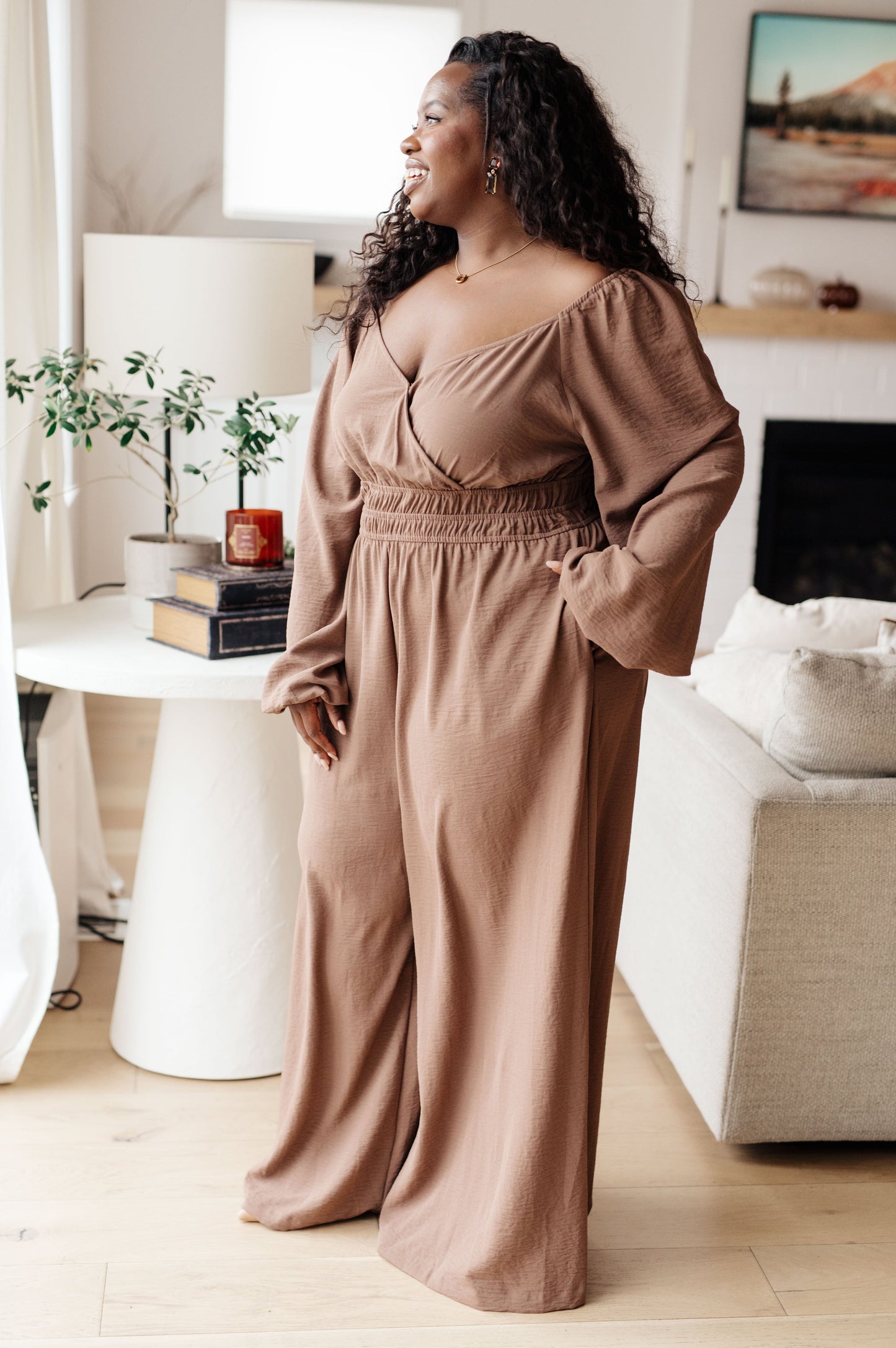 Wandering Vista Wide Leg Jumpsuit - Dark Taupe - Exclusively Online