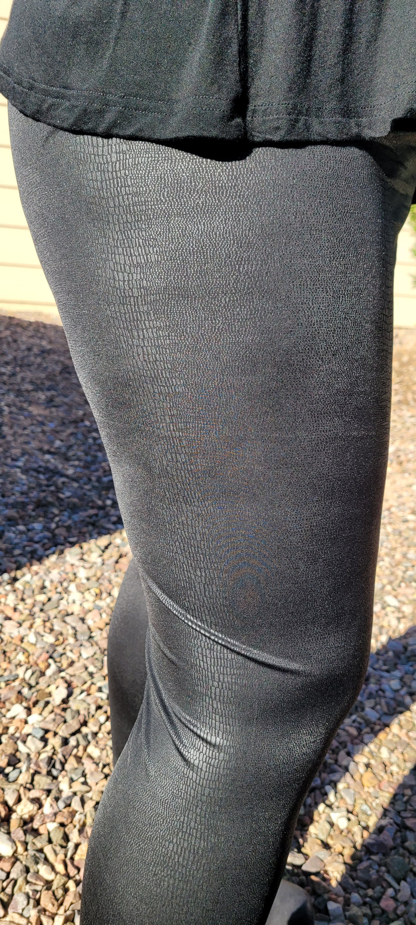 These leggings are comfortable, light weight, soft, with a shiny snake skin print. Choose to do your daily workout, lounge around, or wear for the day to have that comfortable feeling. You choose how you would like to express yourself! Sizes medium through x-large.