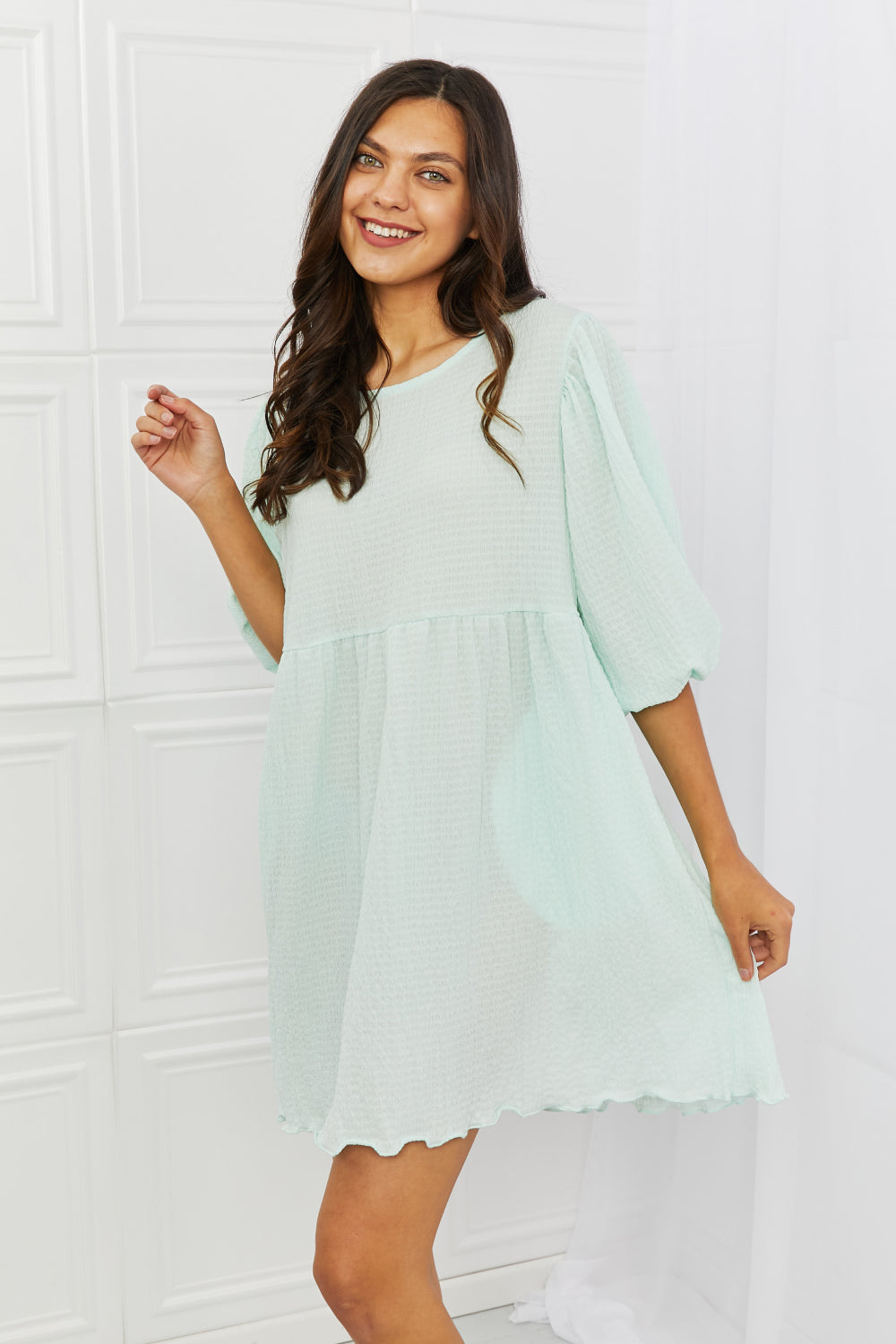 *Exclusively Online* Puff Sleeve Mini Dress