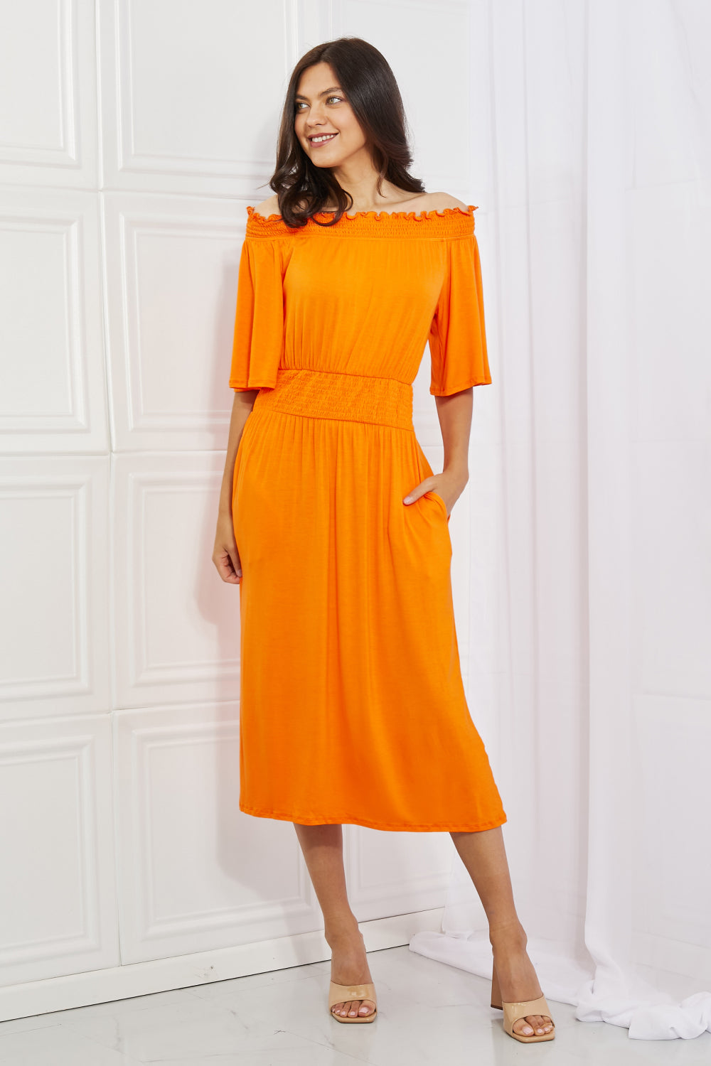 *Exclusively Online* In The Sun Flare Sleeve Dress