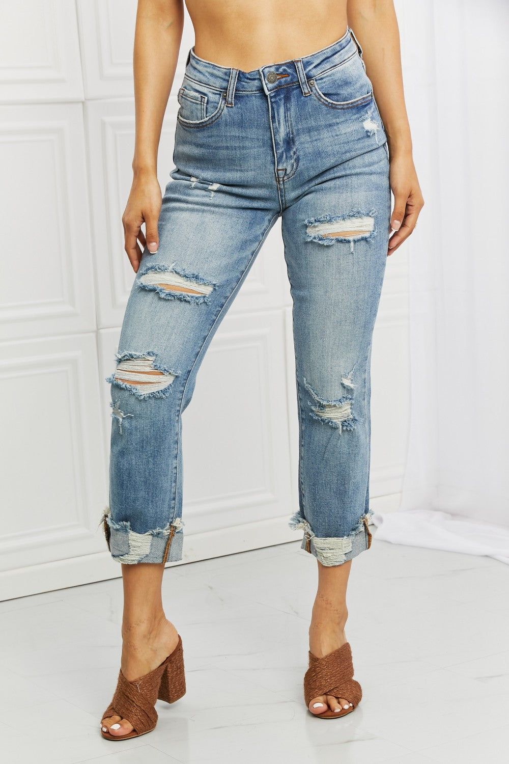 *Exclusively Online* Leilani Distressed Straight Leg Jeans