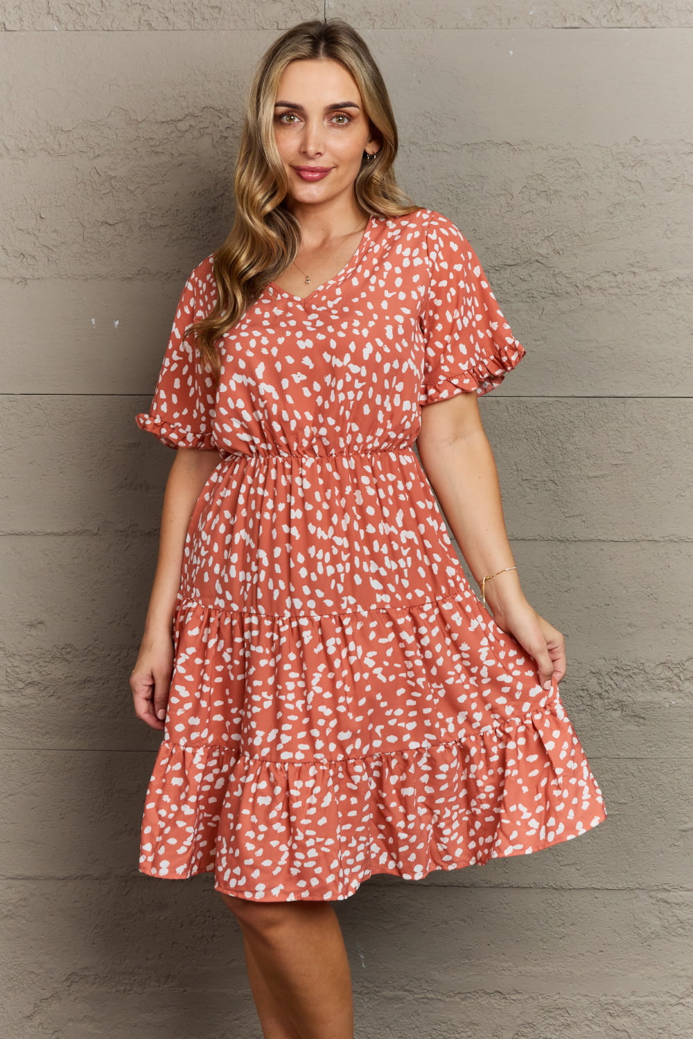 *Exclusively Online* Thoughts Printed Woven Ruffle Dress