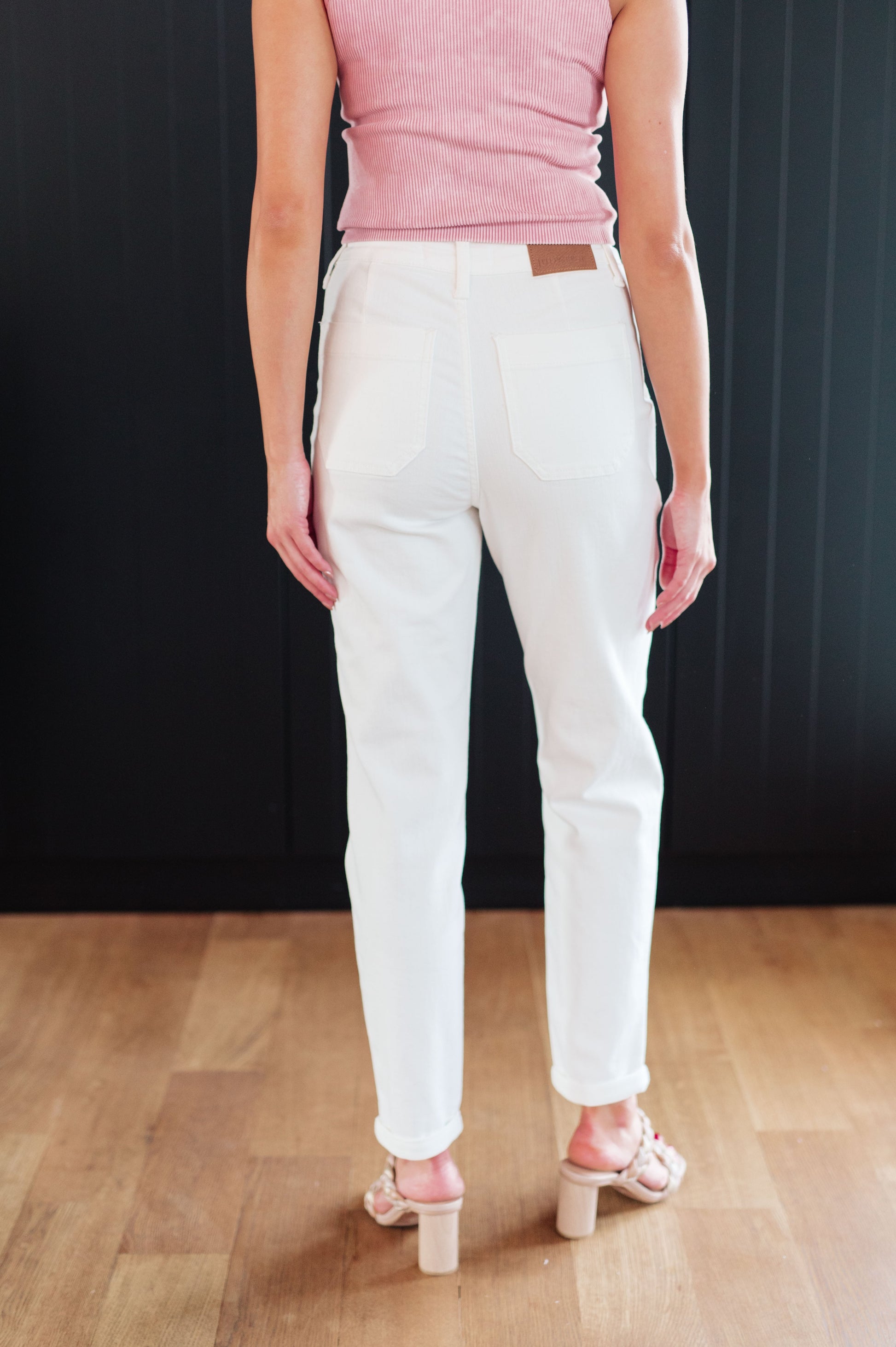 Take your laid-back look up a notch with the Charlene High Rise Jogger from Judy Blue. These versatile jeans highlights a high rise, perfect ecru color, and a drawstring waistband for a comfy fit while the jogger silhouette and optional cuffed hem adds a modern touch to your casual wardrobe. 0 - 24W