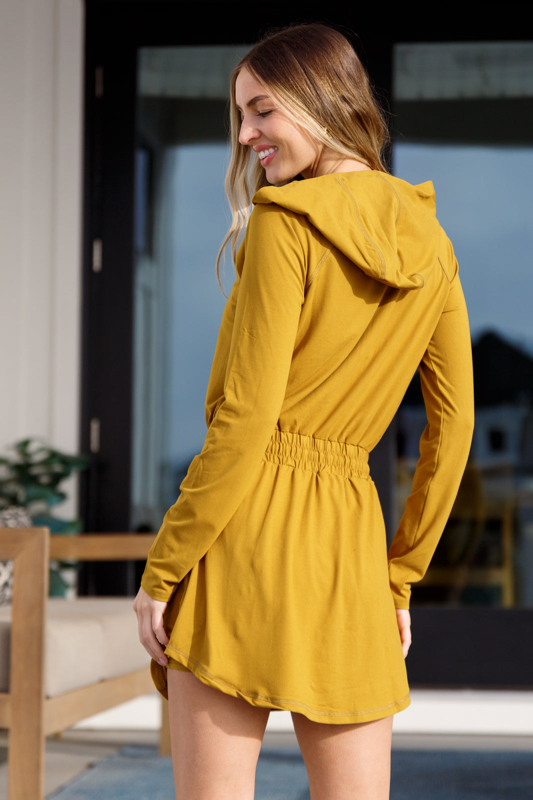 Retire those uncomfortable last season rompers with our Getting Out Long Sleeve Hoodie Romper. Made with brushed microfiber, this romper is super soft and breathable, perfect for all-day wear. The hood and drawstring waistline add a touch of style, while the patch pockets and lined shorts provide convenience. S - 3X