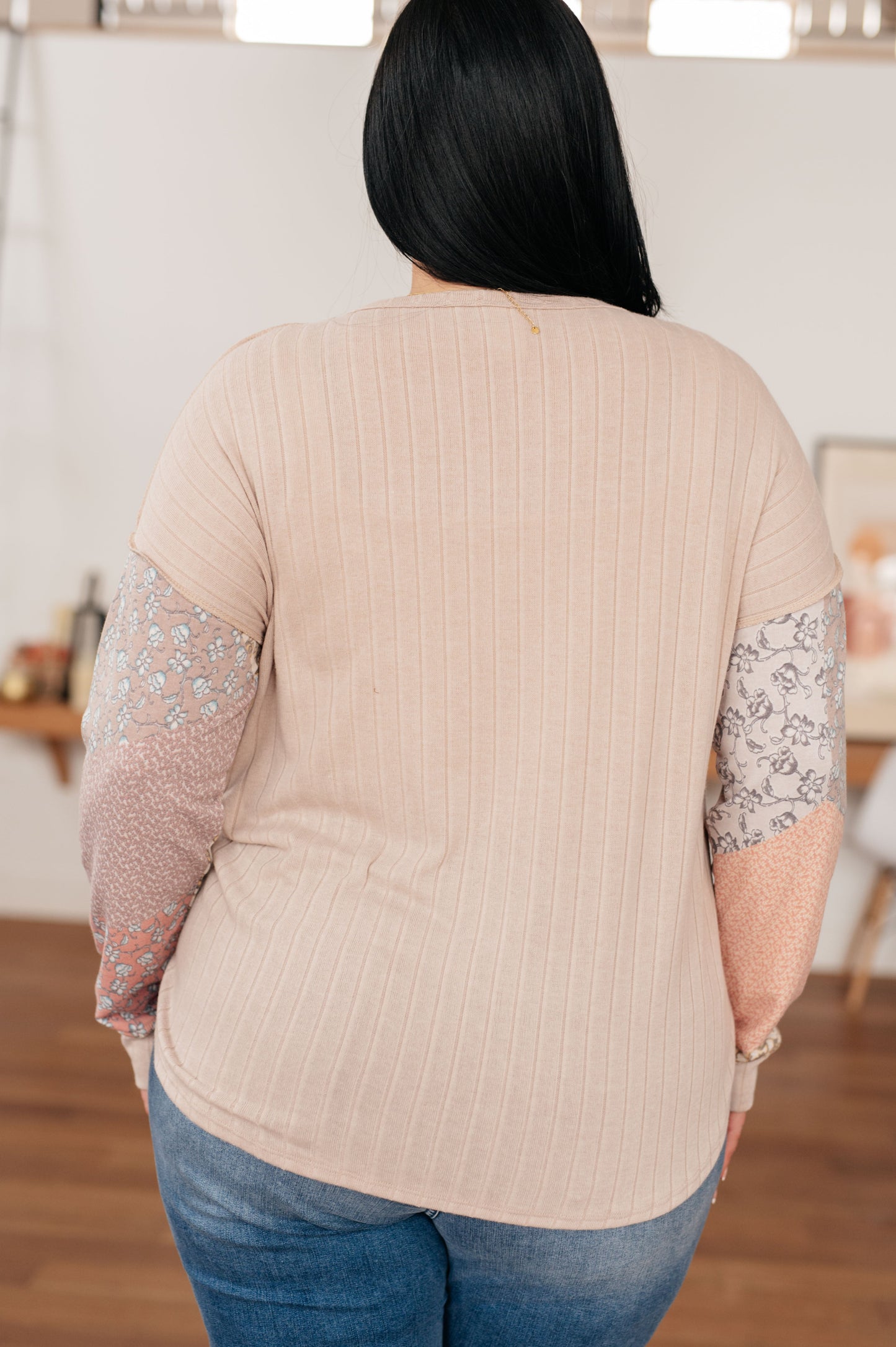 Leap Higher Mixed Print Henley - Exclusively Online
