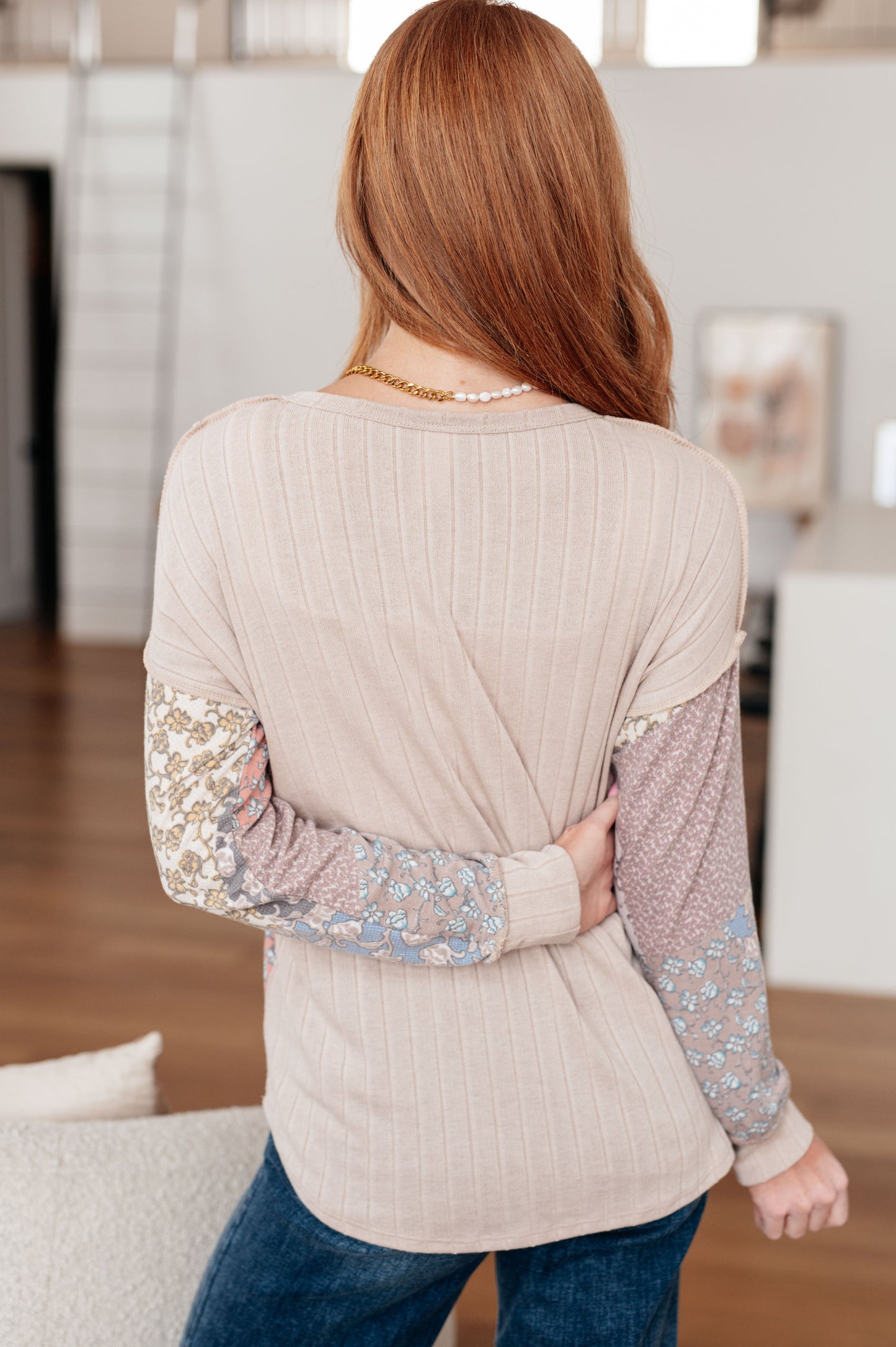 Leap Higher Mixed Print Henley - Exclusively Online