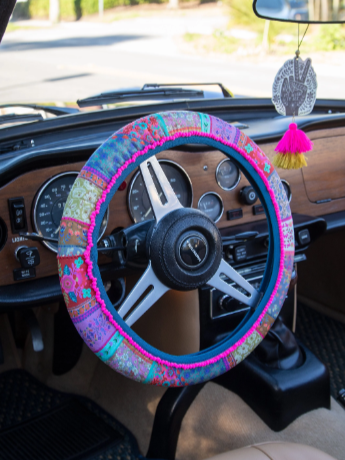 Golf Cart Steering Wheel Cover - Multi Patchwork