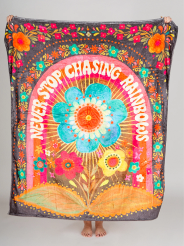 Cozy Throw Blanket - Never Stop Chasing Rainbows