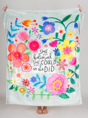 Cozy Throw Blanket - She Believed She Could So She Did