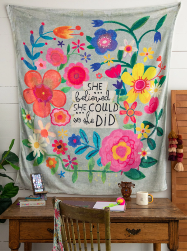 Cozy Throw Blanket - She Believed She Could So She Did