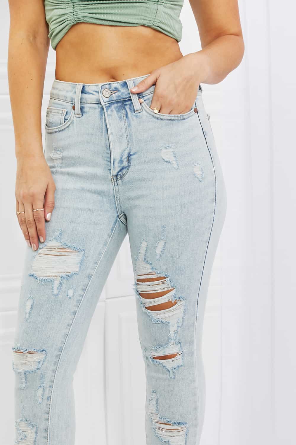 *Exclusively Online* Judy Blue Tiana High Waisted Distressed Skinny Jeans