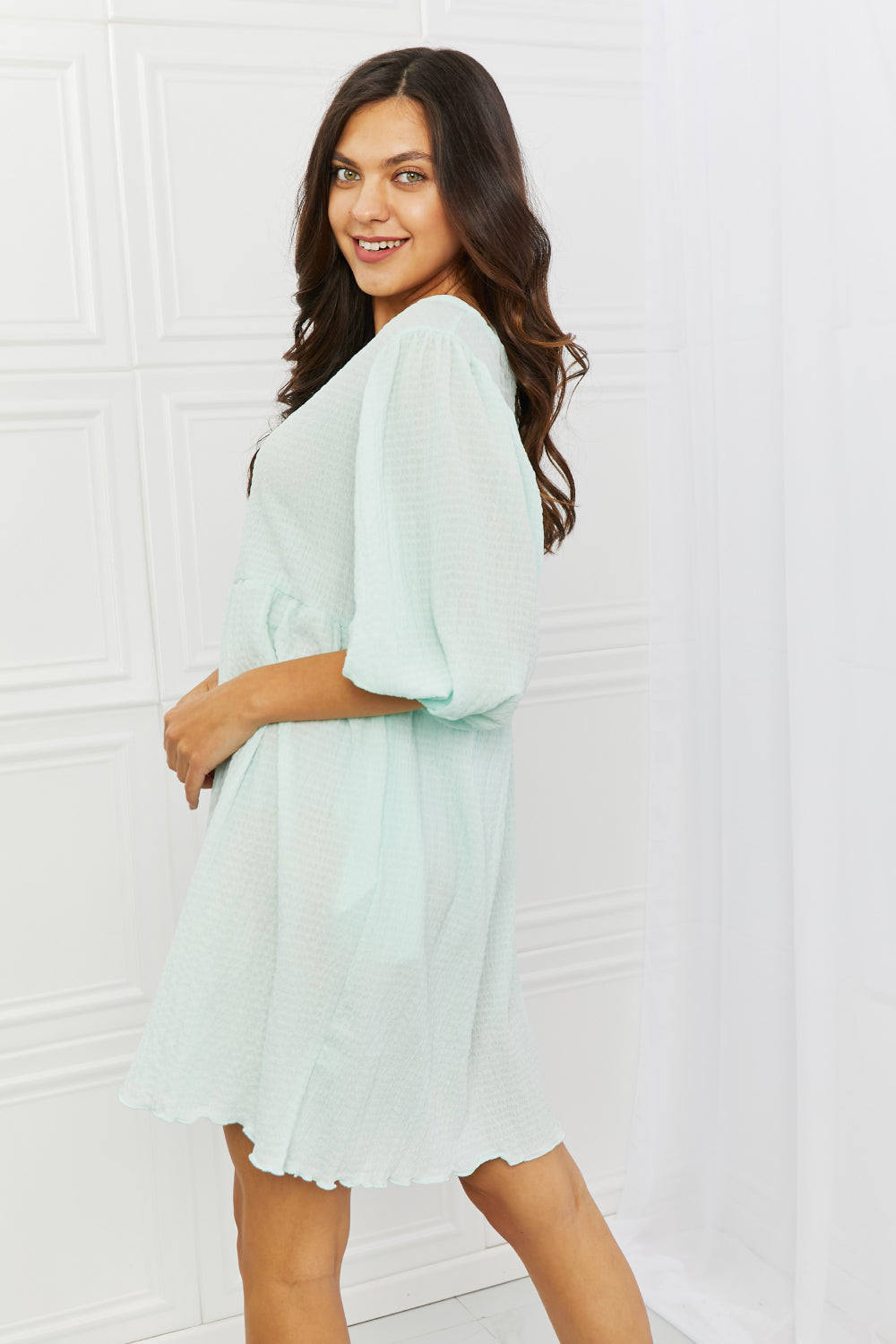 *Exclusively Online* Puff Sleeve Mini Dress
