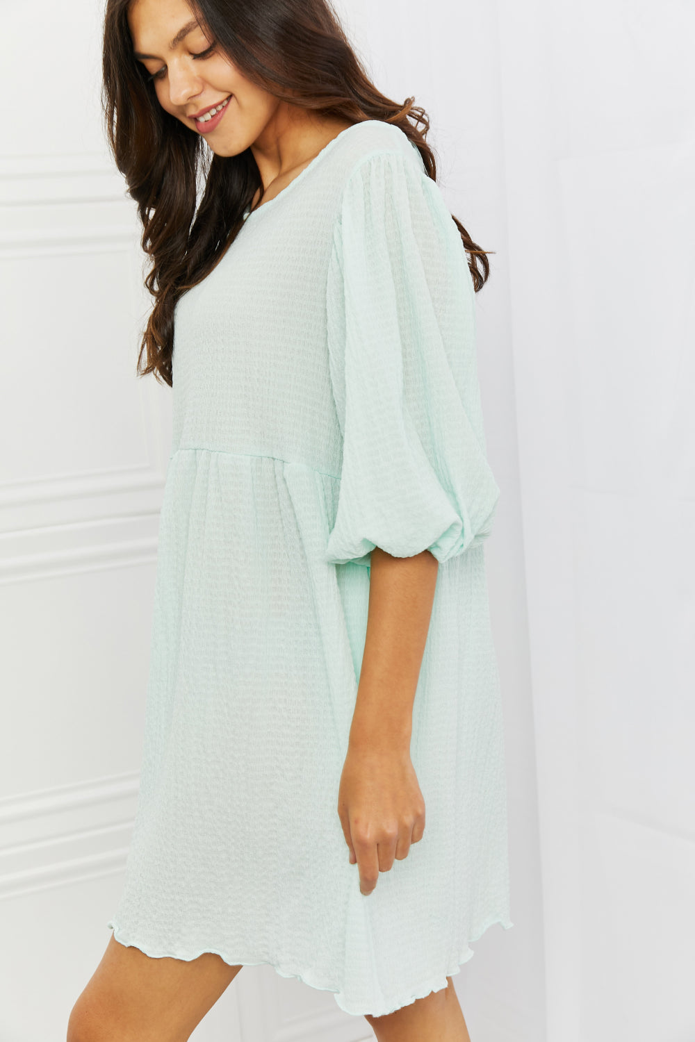 *Exclusively Online* Puff Sleeve Mini Dress