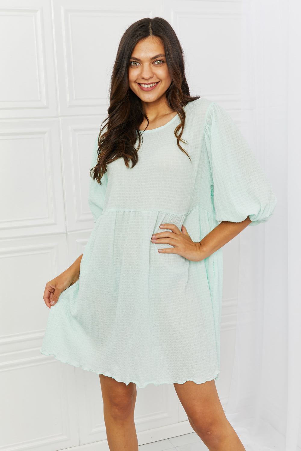 *Exclusively Online* Puff Sleeve Mini Dress
