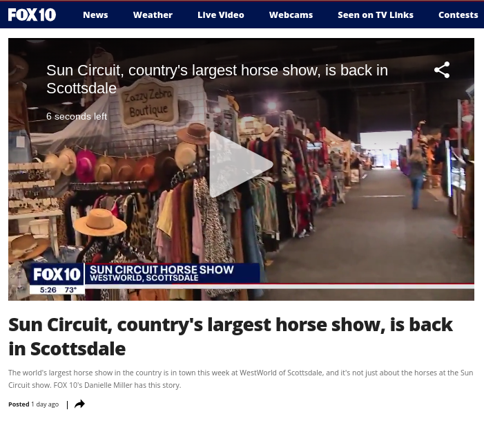 Phoenix Fox 10 News - Sun Circuit Horse Show