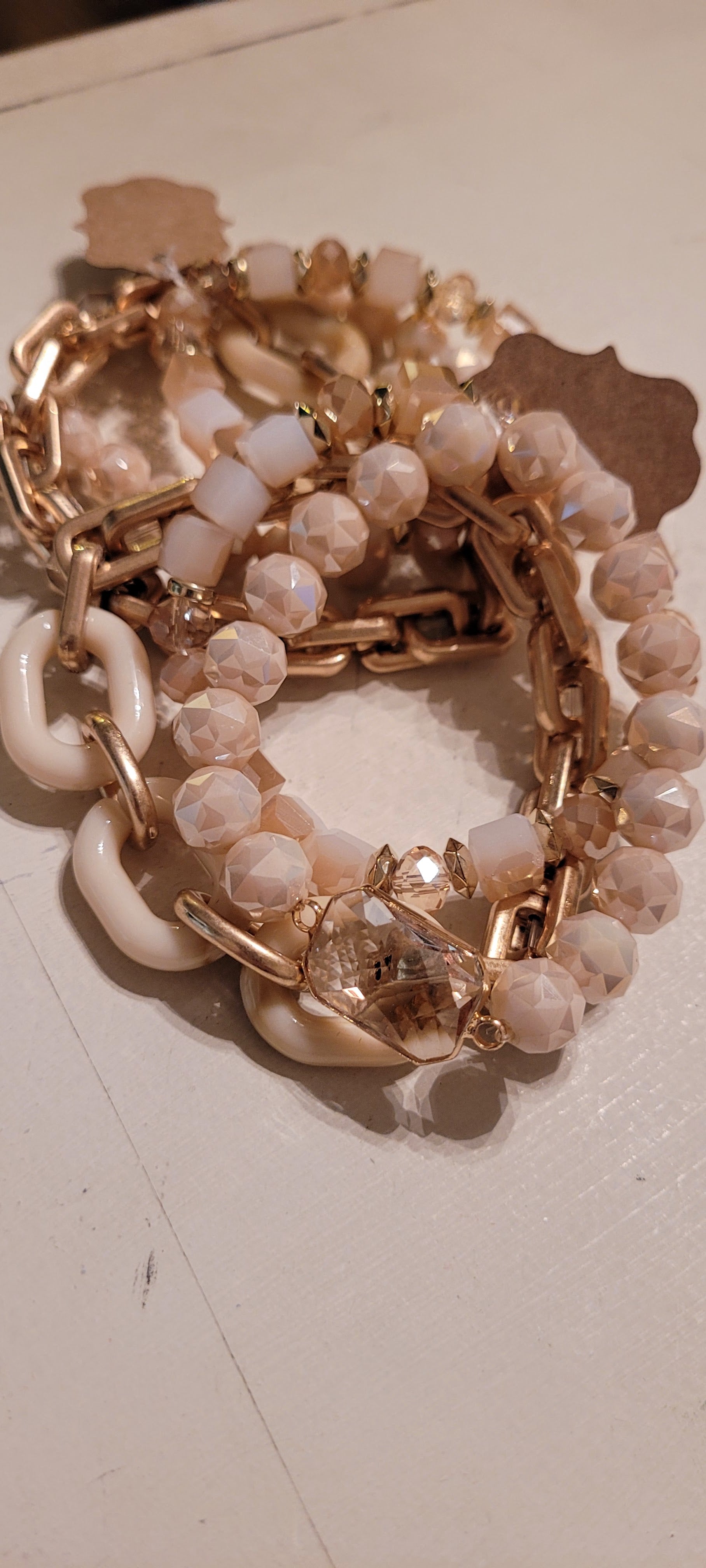 Set of 3 stretchy stackable bracelets Glass beads