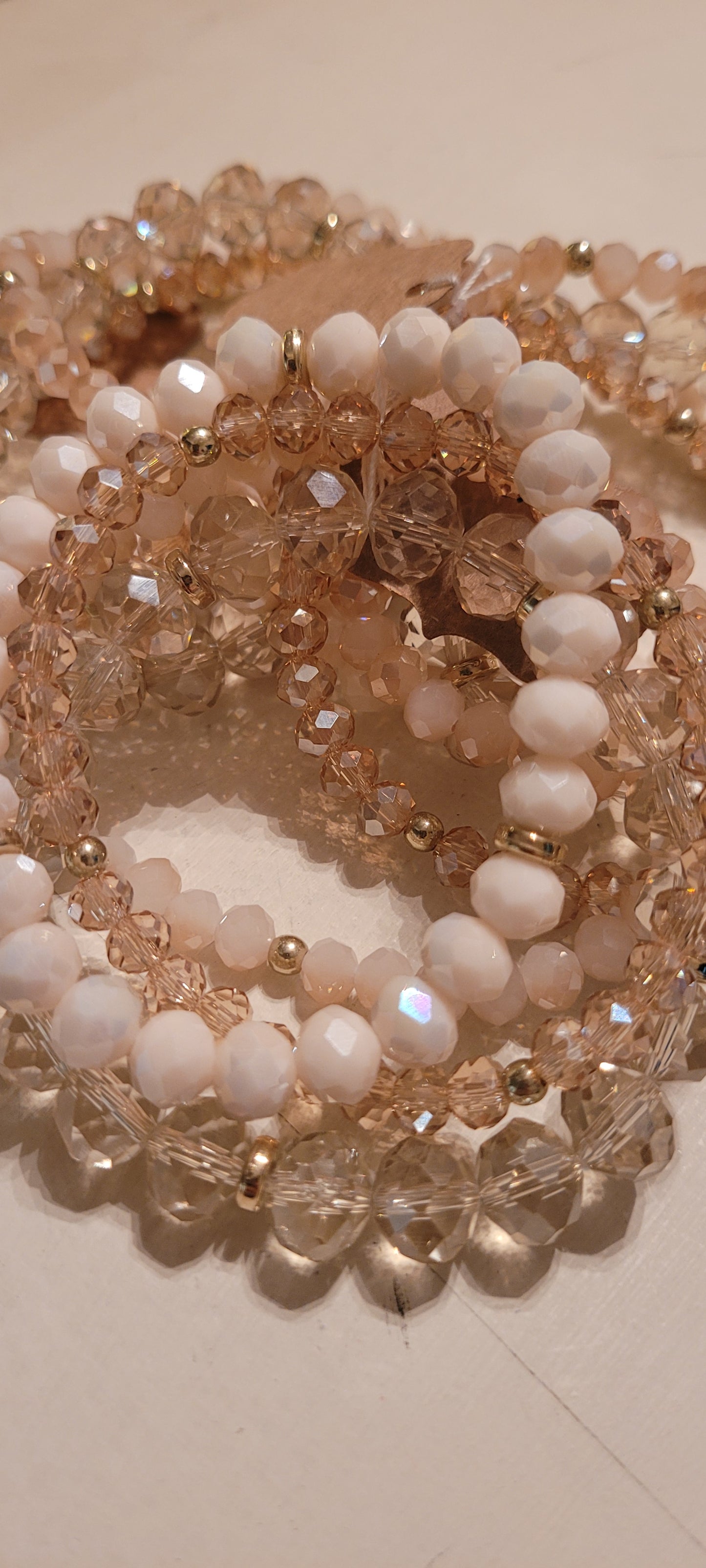 Set of 4 stretchy stackable bracelets Glass beads