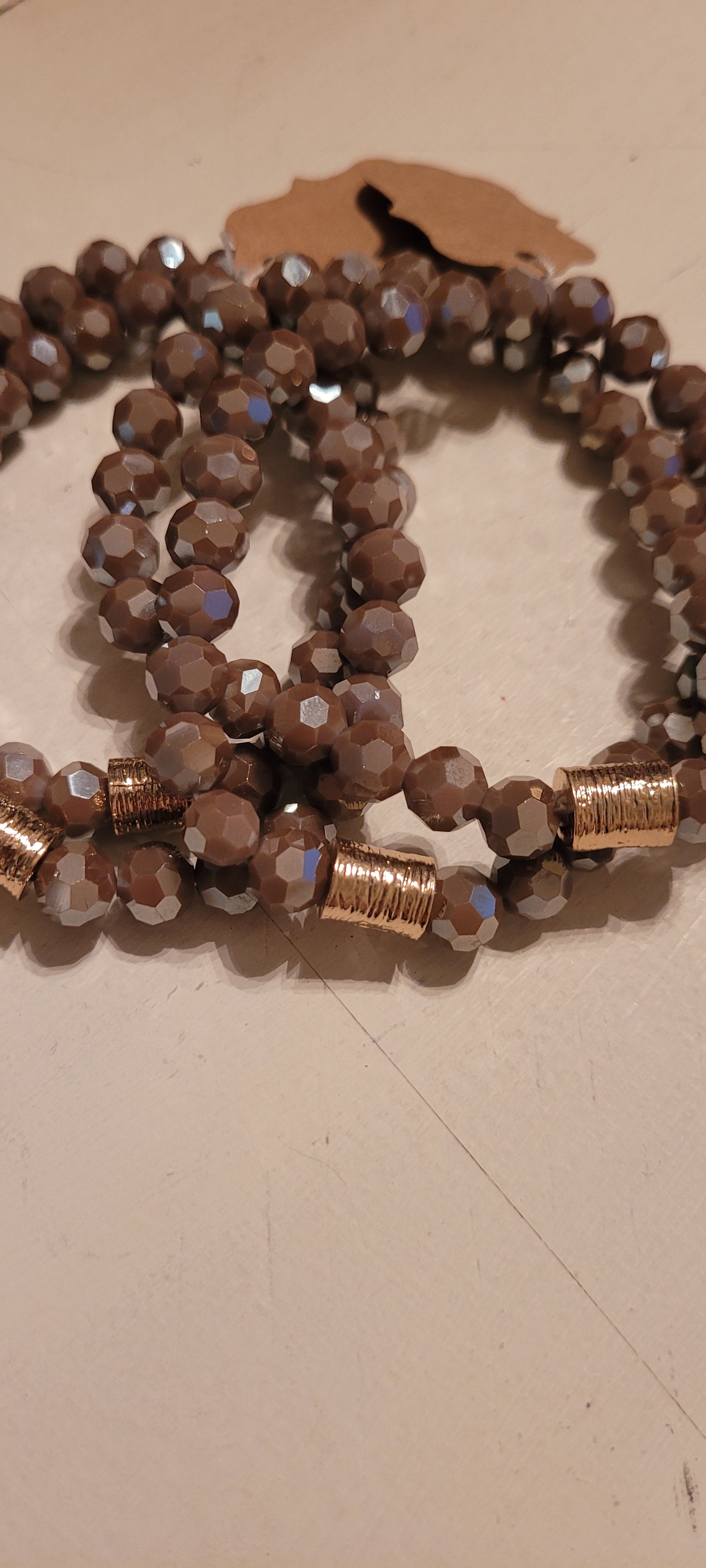 Set of 2 stretchy stackable bracelets Glass beads