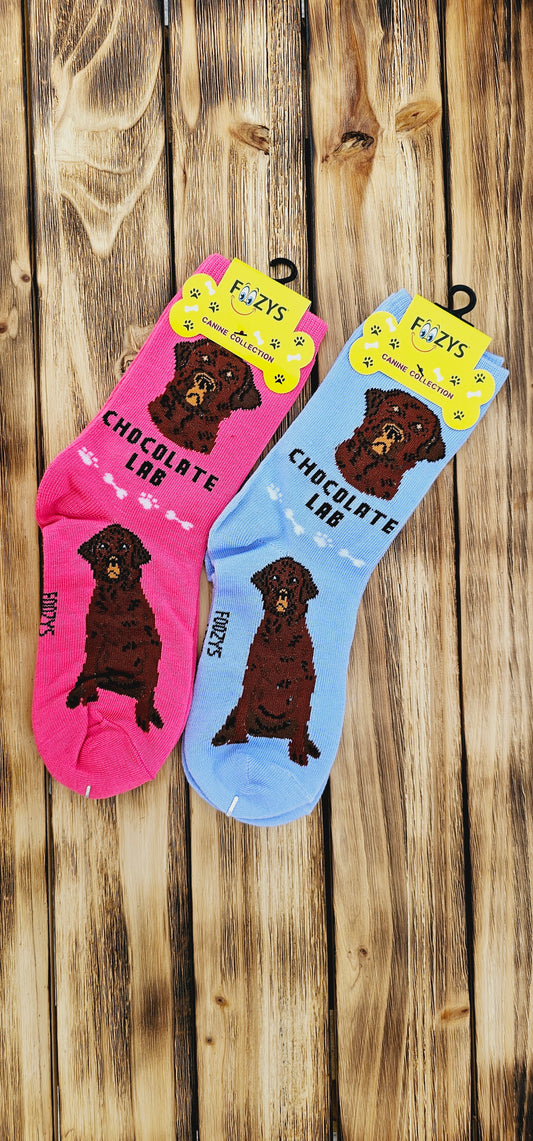 Canine Foozys Socks - Chocolate Lab