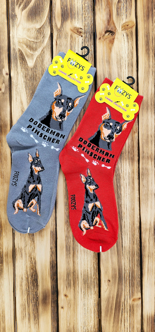 Canine Foozys Socks - Doberman Pinscher
