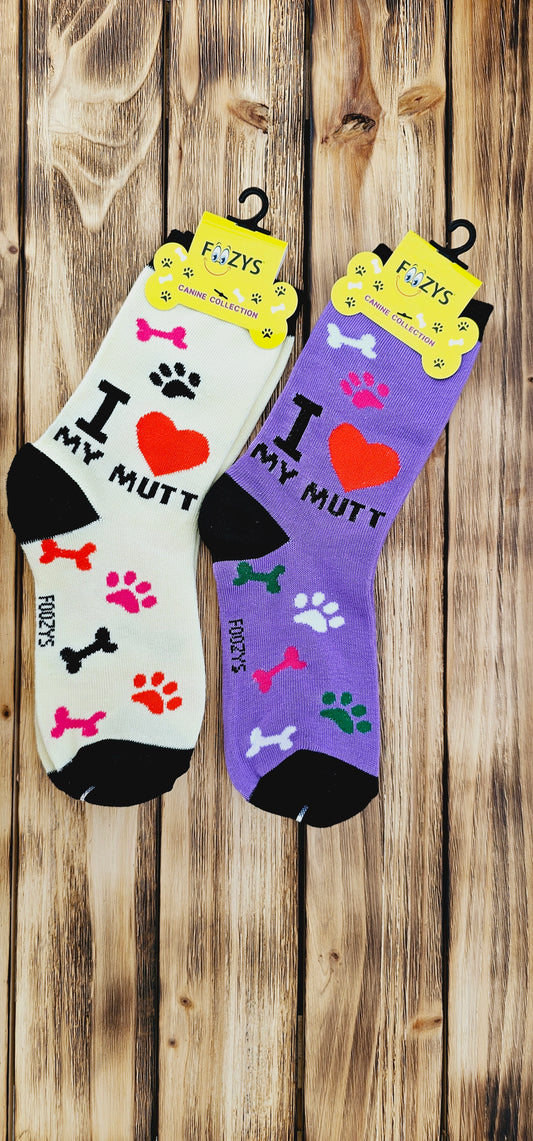 Canine Foozys Socks - I love my mutt