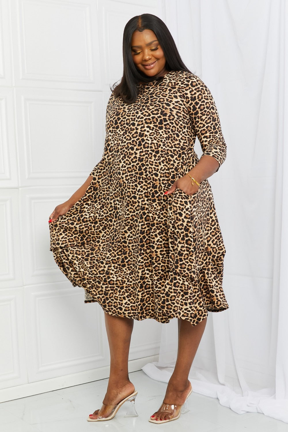 Good Days Leopard Midi Dress