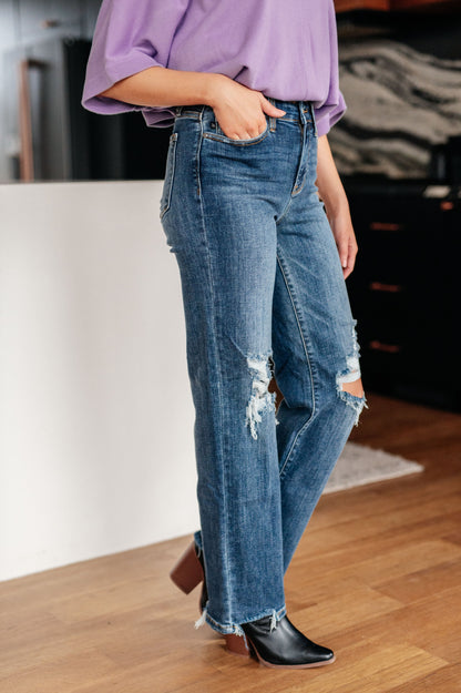 Rose High Rise 90's Straight Jeans in Dark Wash - Judy Blue - Exclusively Online