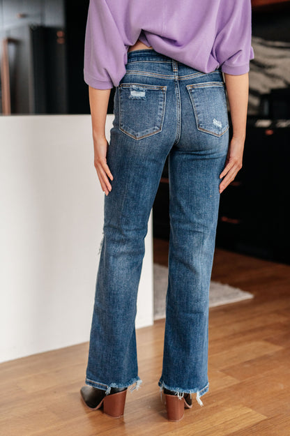 Rose High Rise 90's Straight Jeans in Dark Wash - Judy Blue - Exclusively Online