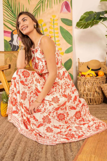 A Little Birdie Told Me Bright Red Maxi Dress