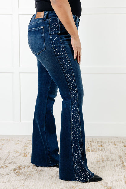 Shannon - Mid Rise Rhinestone Flare Jeans - Judy Blue - Exclusively Online