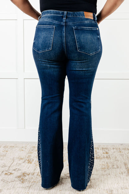 Shannon - Mid Rise Rhinestone Flare Jeans - Judy Blue - Exclusively Online