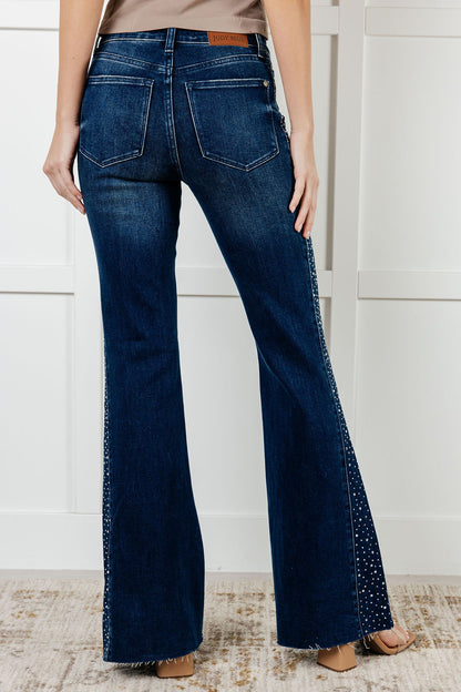 Shannon - Mid Rise Rhinestone Flare Jeans - Judy Blue - Exclusively Online