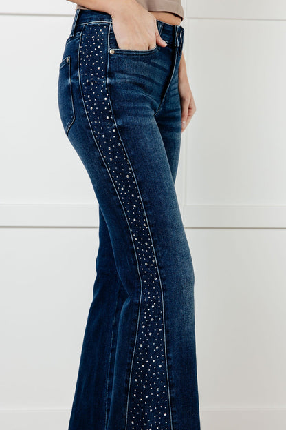 Shannon - Mid Rise Rhinestone Flare Jeans - Judy Blue - Exclusively Online