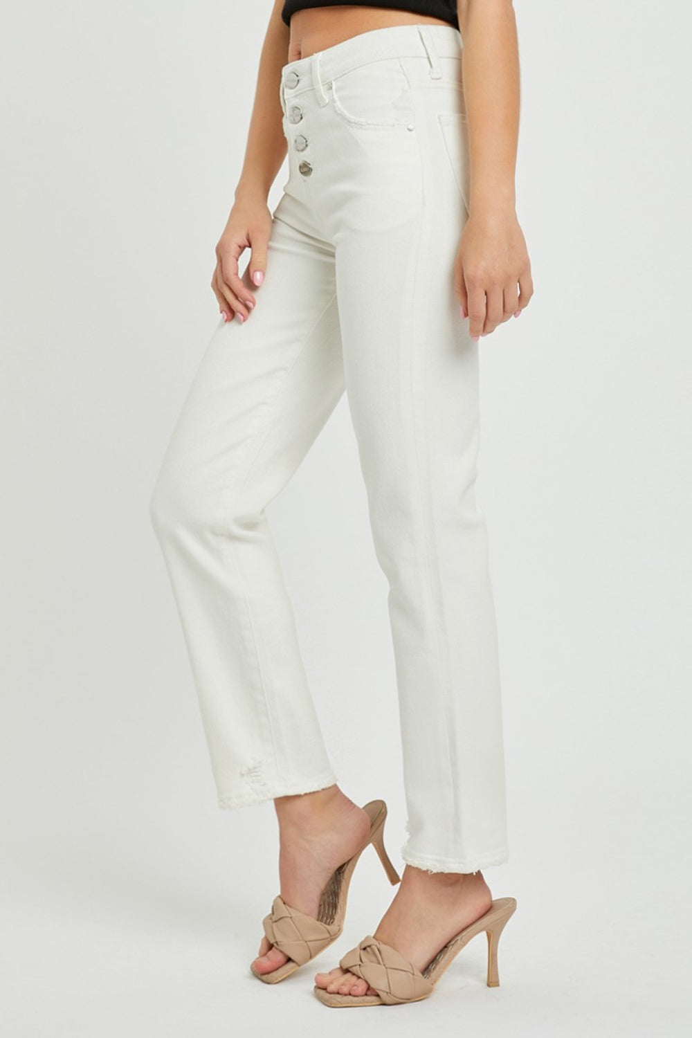 Mid-Rise Tummy Control Straight Jeans are a wardrobe essential for any fashion-savvy individual. With a mid-rise waist and tummy control feature, these jeans provide a flattering and comfortable fit. The straight leg silhouette offers a timeless look that can be dressed up or down for any occasion. 
